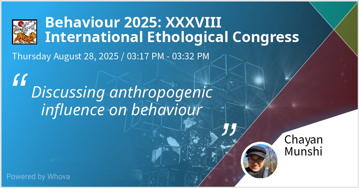MunshiChayan's tweet photo. You are welcome to listen to my talk at Behaviour 2025!
@ethophilia @Behaviour2025 
#Behaviour2025 #behaviour2025 https://t.co/HZfZbvZuUP