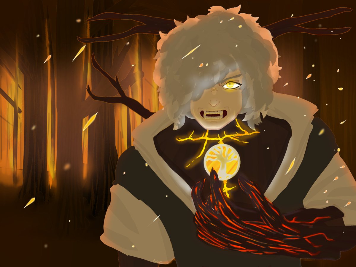 Nature's Vengeance - started as a half jokey headcanon because I am an insatiable lore/worldbuilding gremlin. Now it has become this fun thing that gets me all fired up (heh) with inspiration. #YewArt <a href="/forestyewroot/">Forest🌳Treant Vtuber</a>