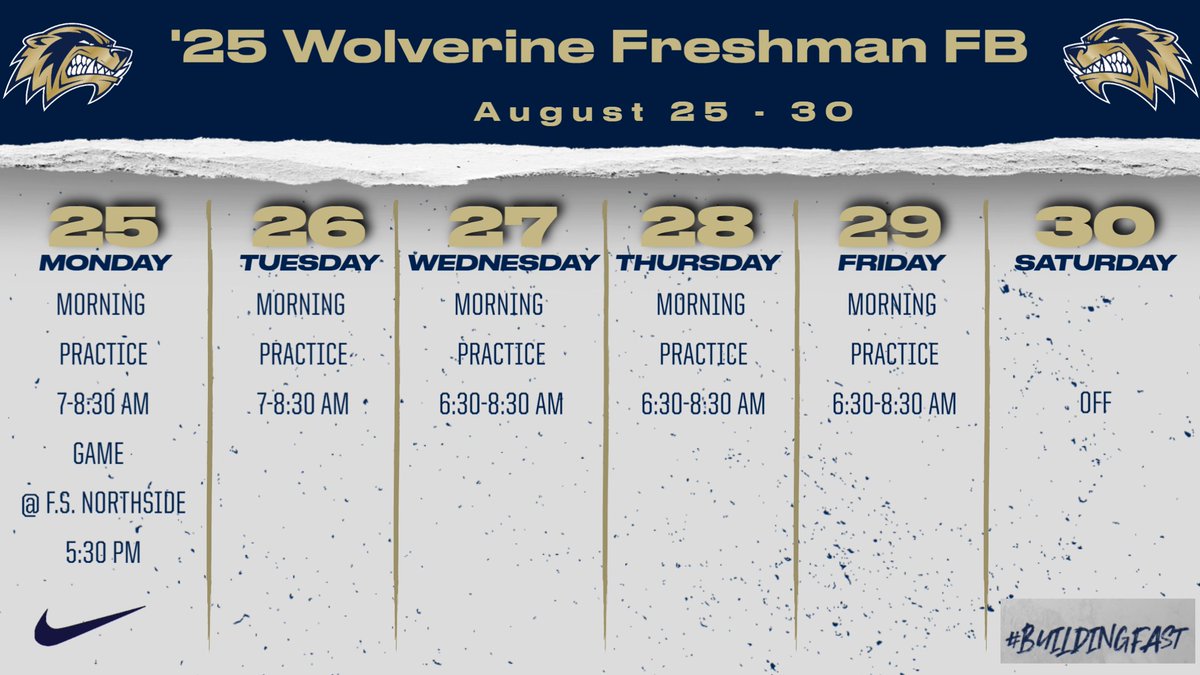 This week's schedule.