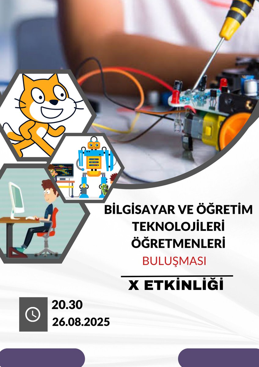 Sevgili arkadaşlar, 
👉Bilişim Teknolojileri ve Yazılım, Robotik Kodlama, Yapay Zeka derslerinin tüm kademelerde zorunlu olması,
👉Yeğitek okul sorumlusu sayısının artması,
👉Derslerimize verilen değerin artırılması için X etkinliği yapılacaktır. Desteklerinizi bekliyoruz. <a href="/tcmeb/">Millî Eğitim Bakanlığı</a>
