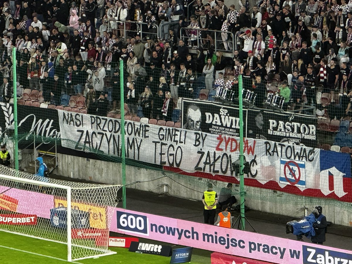 Megatron (@megatron_ron) on Twitter photo NEW:
🇵🇱🇮🇱 The Polish have send a message to Israel on a match between two Polish teams, Górnik Zabrze vs GKS Katowice:
"Our ancestors died to save Jews, we are starting to regret it".
<a href="/Poland_Based/">Based Poland 🇵🇱</a> NEW:
🇵🇱🇮🇱 The Polish have send a message to Israel on a match between two Polish teams, Górnik Zabrze vs GKS Katowice:
"Our ancestors died to save Jews, we are starting to regret it".
<a href="/Poland_Based/">Based Poland 🇵🇱</a>