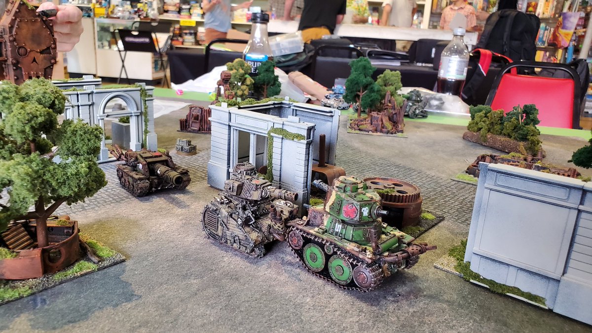 CatHultberg's tweet image. Gary ran Russell Orr and Jim through another play test of #Tonks which he will be running at Philadelphia Area Gaming Expo  #miniaturewargaming Sunday at 7th Dimension Games. There were some amazing shenanigans this time!