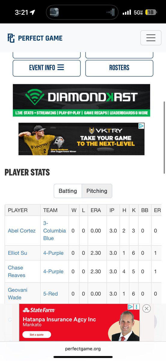 Chase Reaves (@chasereaves15) on Twitter photo Thank you to the people over at <a href="/Texas_PG/">Perfect Game Texas</a> for hosting an all state event this weekend!
Finished as the best batter in the event and the 3rd best pitcher. thank you for the opportunity! Thank you to the people over at <a href="/Texas_PG/">Perfect Game Texas</a> for hosting an all state event this weekend!
Finished as the best batter in the event and the 3rd best pitcher. thank you for the opportunity!