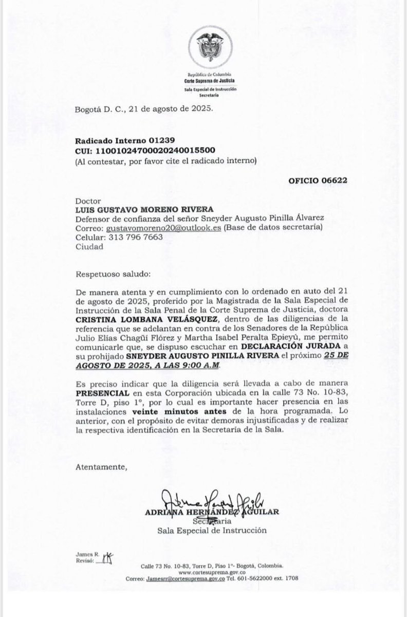 ROMAROSA (@robertomtico) on Twitter photo #Noticia.Sneyder Pinilla fue citado por La Calladita Cristina Lombana, <a href="/CorteSupremaJ/">Corte Suprema de Justicia</a>,para escuchar su declaración en caso <a href="/UNGRD/">UNGRD🇨🇴</a> contra los congresistas Julio Elías Chagüi y Martha Peralta Epieyú. Me parece grave que la "togada" adelante esa investigación por el sesgo ideológico #Noticia.Sneyder Pinilla fue citado por La Calladita Cristina Lombana, <a href="/CorteSupremaJ/">Corte Suprema de Justicia</a>,para escuchar su declaración en caso <a href="/UNGRD/">UNGRD🇨🇴</a> contra los congresistas Julio Elías Chagüi y Martha Peralta Epieyú. Me parece grave que la "togada" adelante esa investigación por el sesgo ideológico