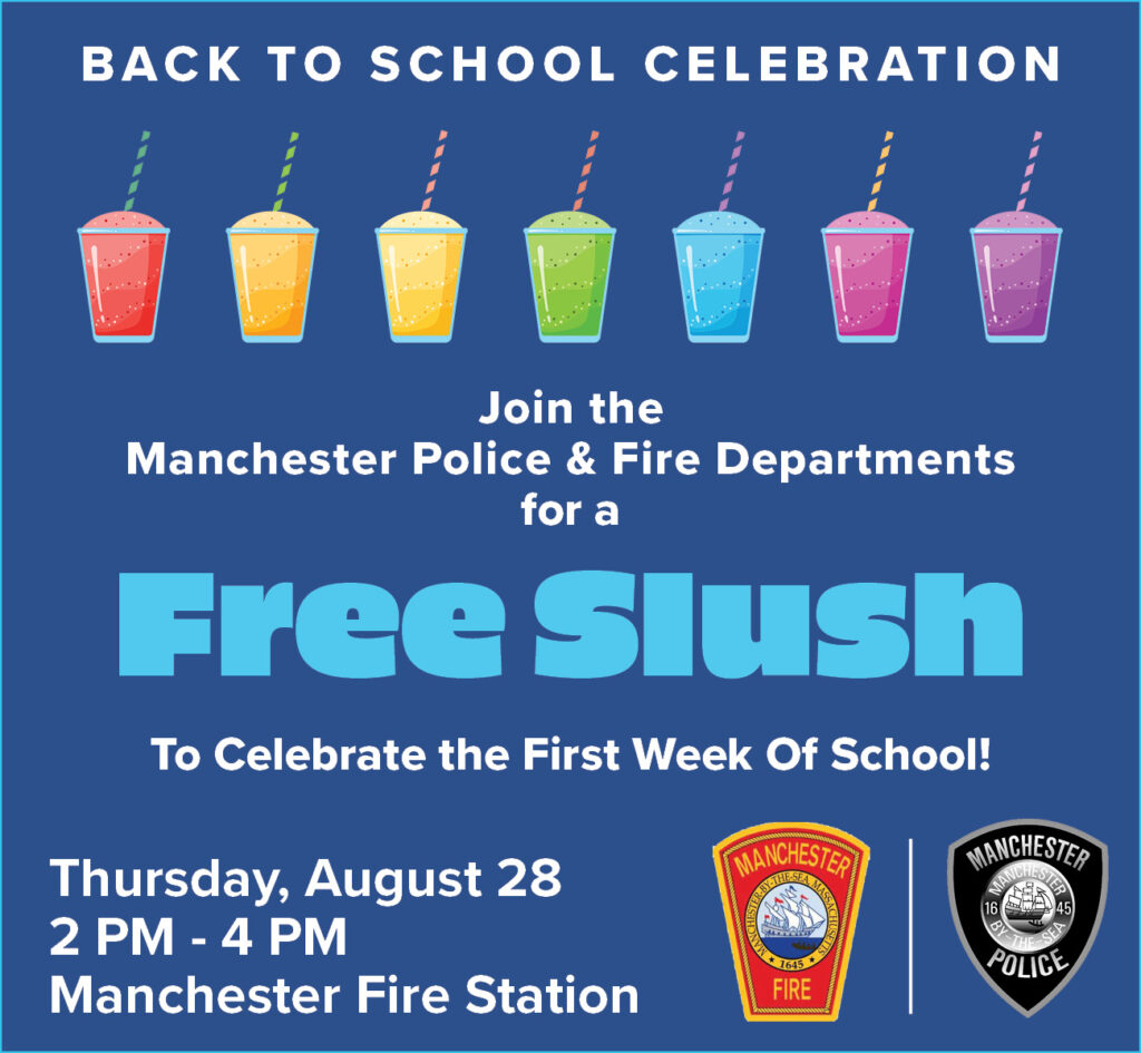 ChiefFitzMPD's tweet image. Manchester Police and Fire Host Annual Back to School Slush Event: Hey kids! Your invited to celebrate the new school year with a free slush on Thursday, August 28 from 2 PM to 4 PM at… manchestermapd.com/manchester-pol…