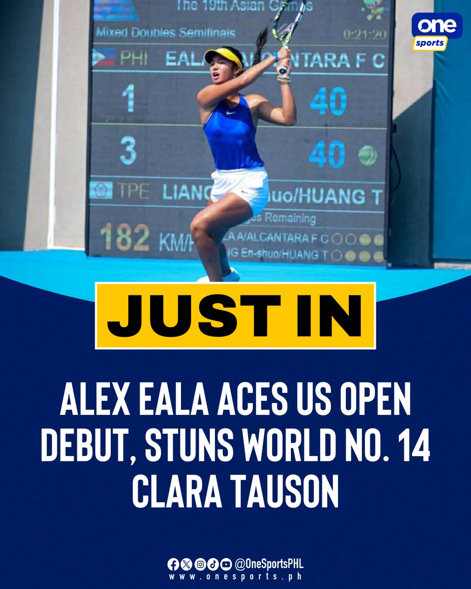 FEARLESS COMEBACK 🎾🇵🇭

After suffering a shoulder injury, Filipina tennis ace Alex Eala returns to the court with a statement victory, soaring past world no. 14 Clara Tauson, 6-3, 2-6, 7-6(13-11), in her US Open debut to advance to the Round of 64.

#AlexEala #USOpen