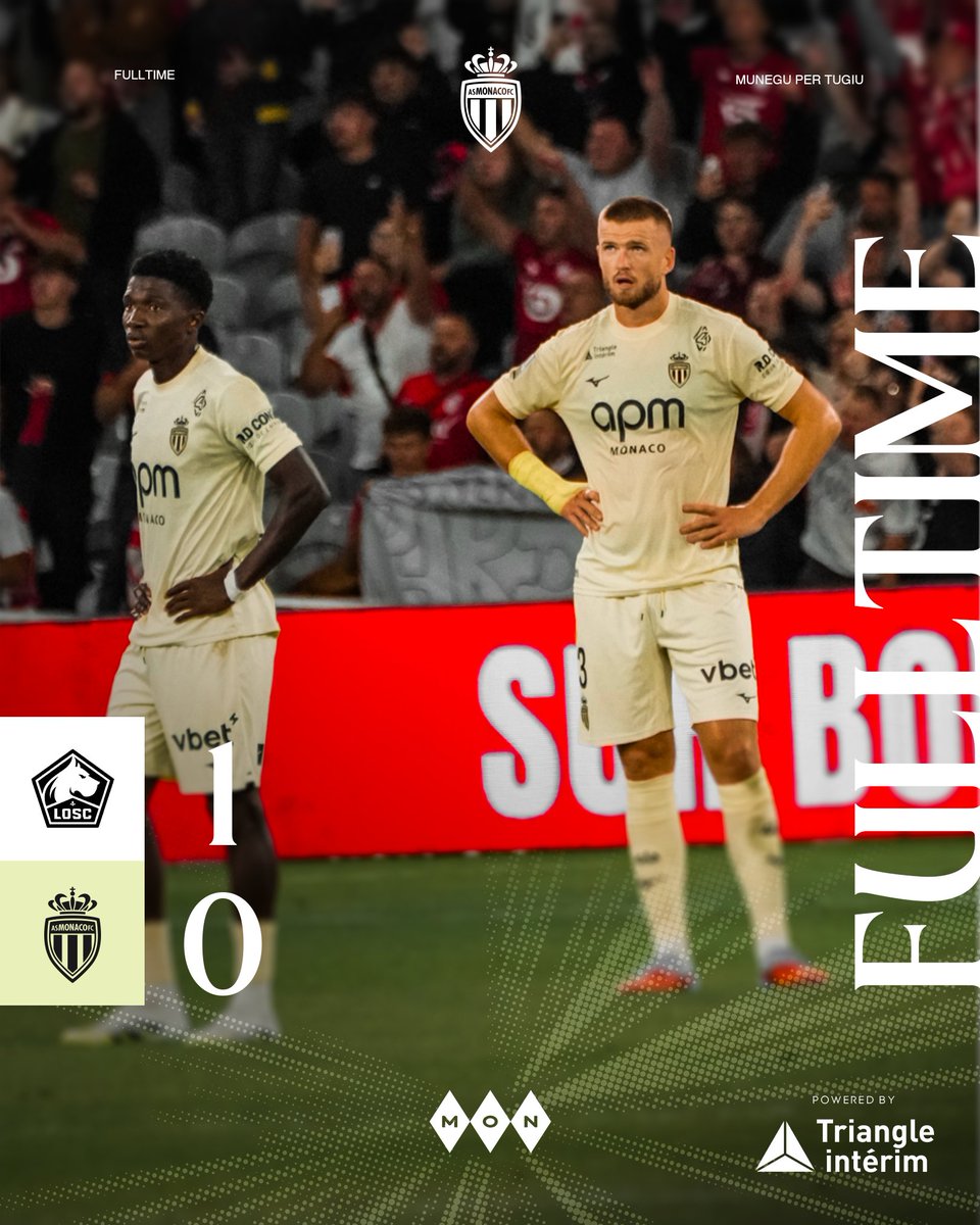 𝗙𝗶𝗻 𝗱𝘂 𝗺𝗮𝘁𝗰𝗵 🔚

L'AS Monaco s'incline sur la pelouse du LOSC.

1️⃣-0️⃣ #LOSCASM