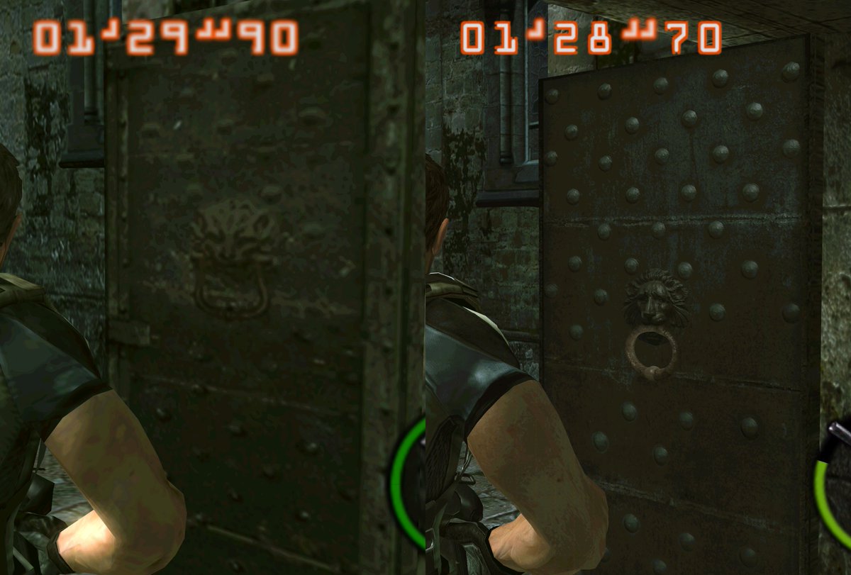 Even the doors are getting some nice HD Models. the doors in RE4VR are CRAZY detailed, every litle stud is 3d modelled which is a big upgrade over Merce3D's flat rectangle