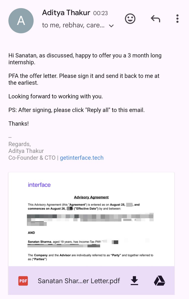 Sanatan_dive's tweet image. I will be joining @getinterface as a Full Stack Intern.

I was serving my 2 week trial period there and had fun while working, team is pretty chill, love their vibes.

Looking forward to work and build together.