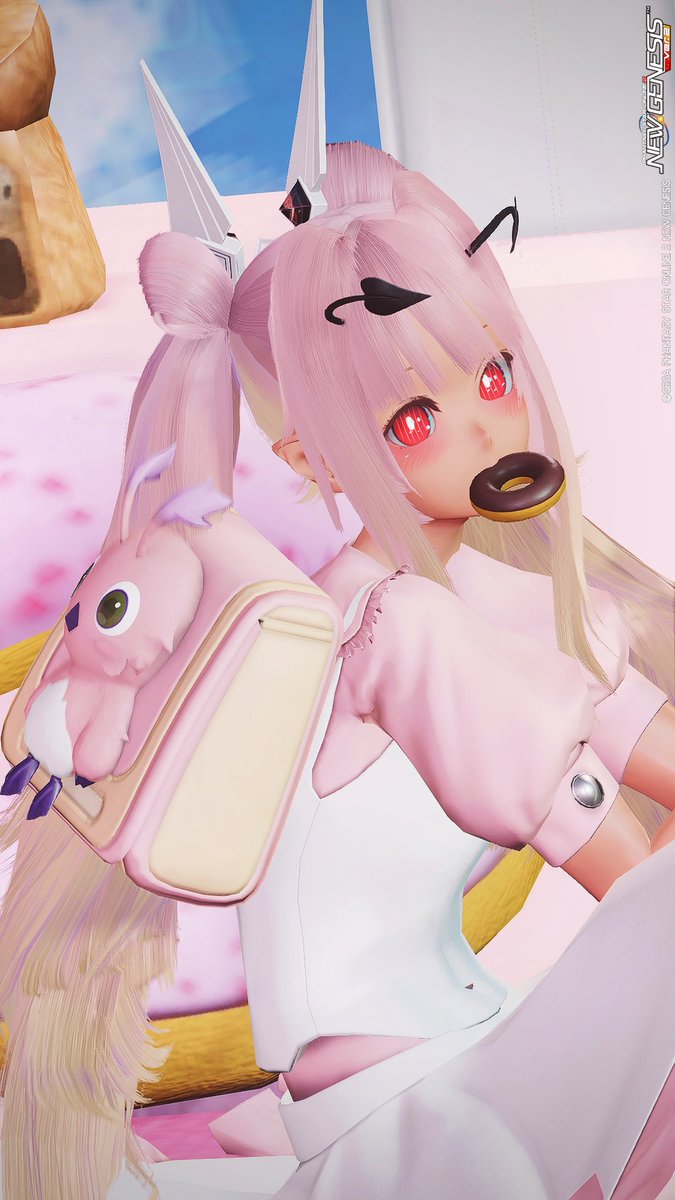 #PSO2NGS
#PSO2NGS_SS

皆さんおはようございます〜🐤
8月最後の週の月曜日❗まだ暑さは続きますが、残り約4ヶ月でもう冬に……⁉️ｳｿ(   ꒪꒫꒪)ﾊﾔｸﾅｲ…?
ということで今朝のSSは「おでかけラッピーリュック」を使いパシャリ‼️📸✨
あ、最近お気に入りのシバさん継続デスw( ◍´艸`◍ )