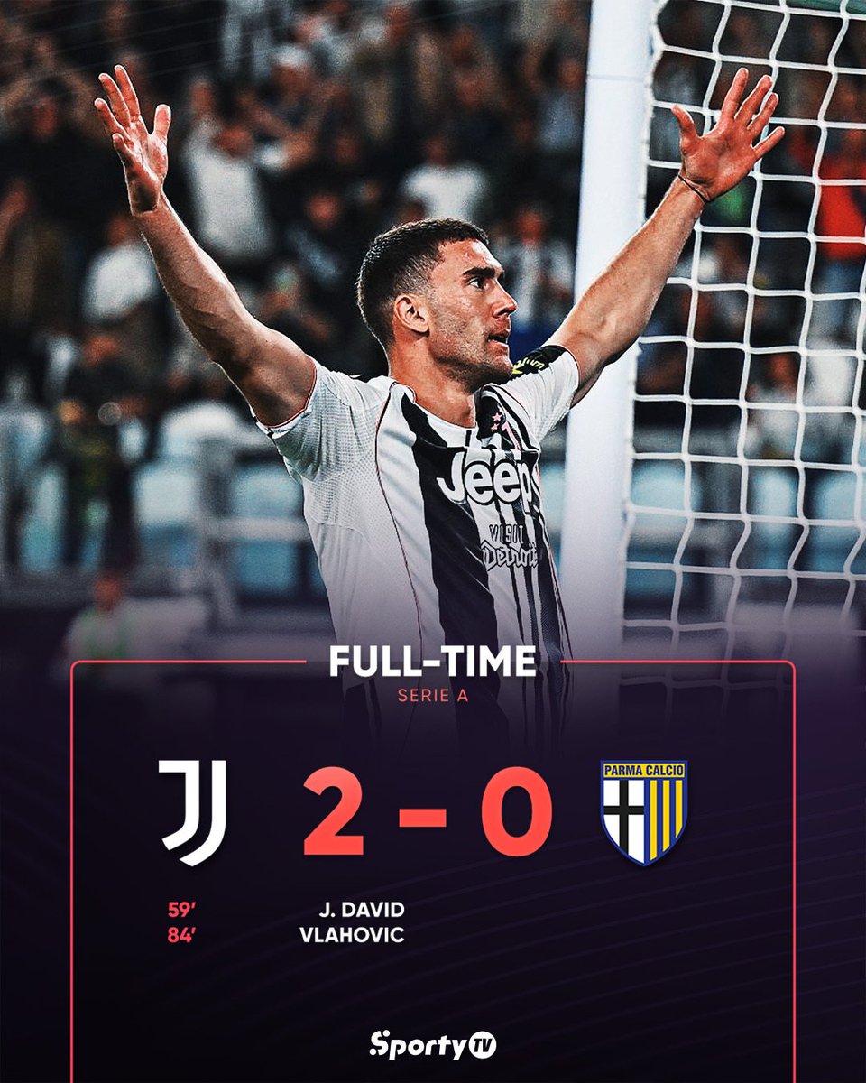 FT: Juventus start the new Italian league season with a comfortable home victory thanks to new signing Jonathan David and old guard Vlahovic ✅

#SerieA