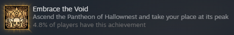 Greenzool's tweet photo. Finally got around to doing Hollow Knight's ultimate challenge just intime for Silksong. I got really close years ago on my last playthrough but put it off due to other game releases. Felt right to smash it out now https://t.co/6N8Kwcfv98