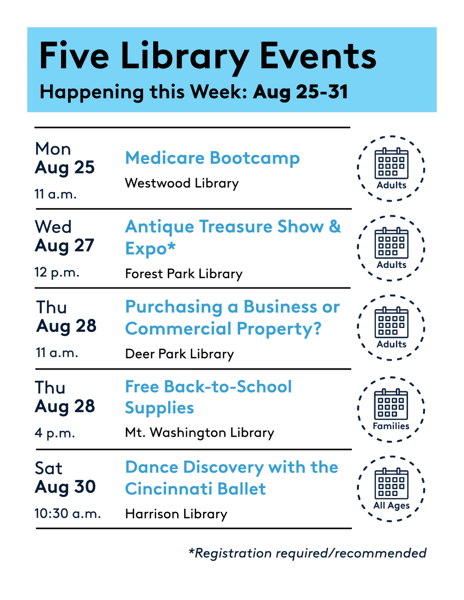 Check out what's happening this week! Some events require registration --> chpl.org/events