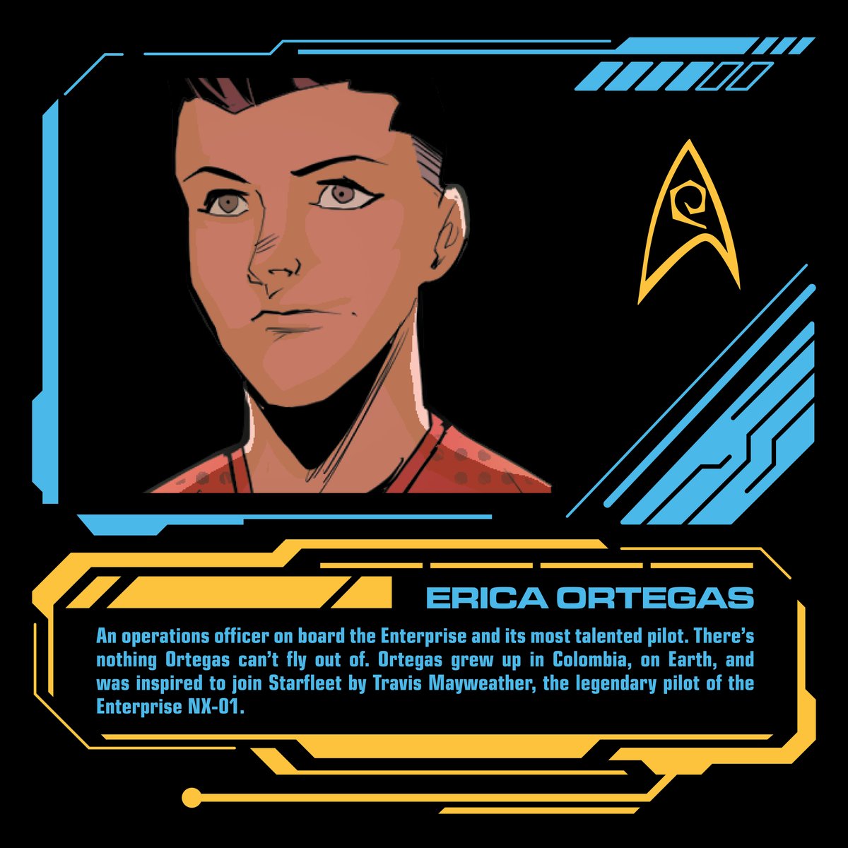 IDWPublishing's tweet image. Ancient life-forms and behemoths await in #StarTrekStrangeNewWorlds—The Seeds of Salvation #1.

Meet Erica! The most talent pilot on the Enterprise.

#TheSeedsofSalvation is at your comic shop next Wednesday!

#StarTrekComics @rthompson1138