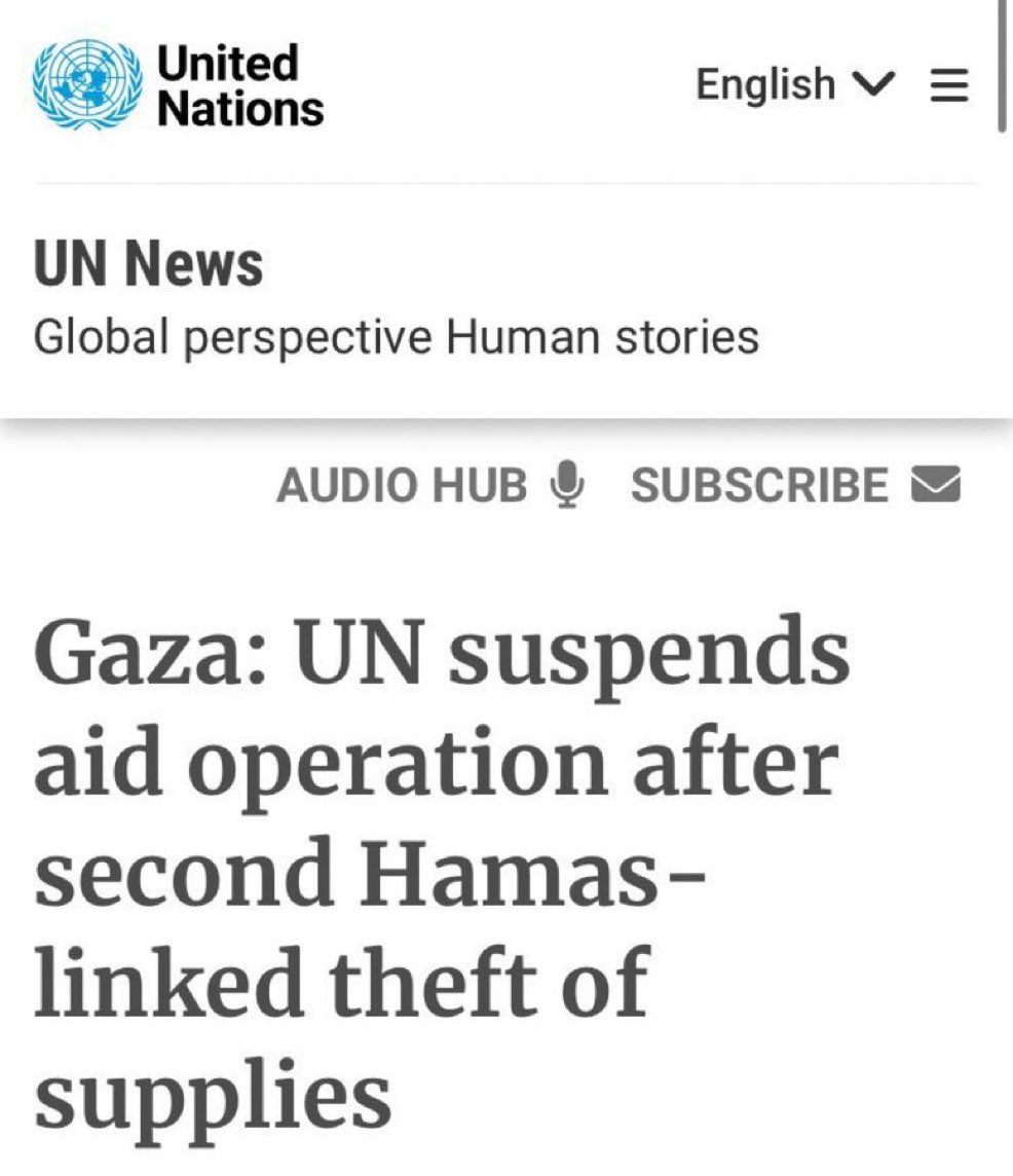 The New York Times: “No proof of Hamas stealing UN aid.”

The UN 👇