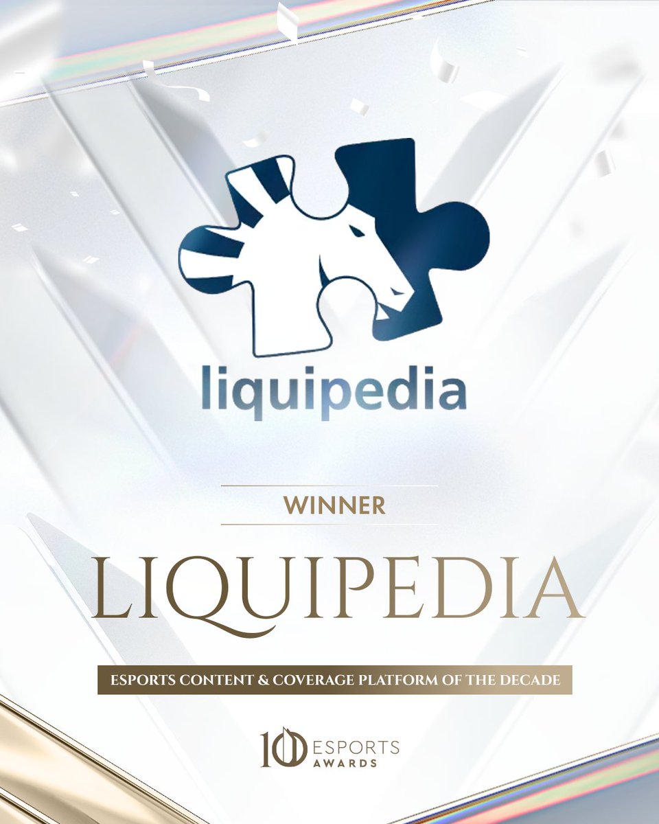 Esports Awards (@esportsawards) on Twitter photo The winner of the Esports Content & Coverage Platform of the Decade award is...
<a href="/LiquipediaNet/">Liquipedia</a>
Congratulations! The winner of the Esports Content & Coverage Platform of the Decade award is...
<a href="/LiquipediaNet/">Liquipedia</a>
Congratulations!