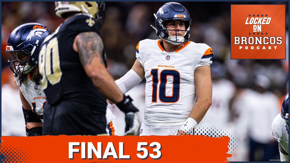 Cody Roark (@codyroarknfl) on Twitter photo Today's <a href="/LockedOnBroncos/">Locked On Broncos</a>
<a href="/SayreBedinger/">Sayre Bedinger</a> and I give our FINAL 53-MAN Roster Predictions for the #Broncos and gladly had the reins back to George Paton and Sean Payton. Tough decisions.
📺 youtu.be/soir384v3EY
🎙️ …-on-the-denver-broncos.simplecast.com/episodes/denve… Today's <a href="/LockedOnBroncos/">Locked On Broncos</a>
<a href="/SayreBedinger/">Sayre Bedinger</a> and I give our FINAL 53-MAN Roster Predictions for the #Broncos and gladly had the reins back to George Paton and Sean Payton. Tough decisions.
📺 youtu.be/soir384v3EY
🎙️ …-on-the-denver-broncos.simplecast.com/episodes/denve…