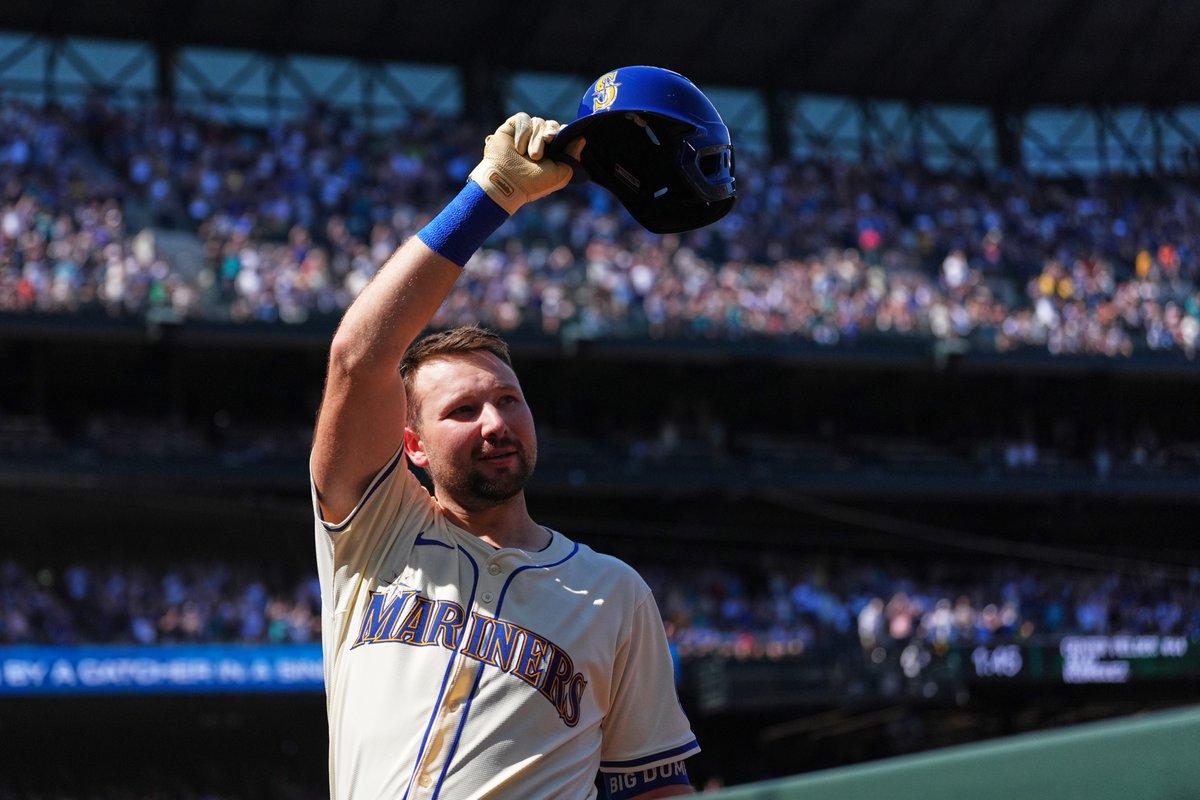 lindseywasson's tweet image. No wait time for this one--after the tying HR in the 1st against the #Athletics, #Mariners' Cal Raleigh hits his 49th home run of the season in the 2nd to break the record for most single-season HRs by a catcher.  (AP/Lindsey Wasson)