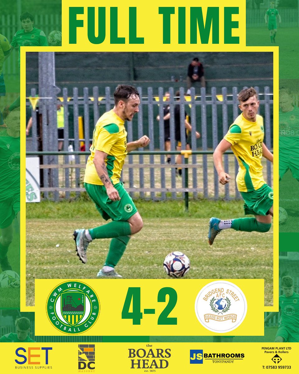 Cwm Welfare AFC (@cwmwelfareafc) on Twitter photo ๐๐จ๐๐ ๐ง๐๐ ๐ | ๐ช๐ฒ ๐ฃ๐ฟ๐ผ๐ด๐ฟ๐ฒ๐๐!
๐ Cwm Welfare 4-2 Bridgend Street
Brilliant display vs Premier League opposition sees us into the next round of the #JDWelshCup
โฝ๏ธ Rio Rees x2
โฝ๏ธ Kian Johnson x2
Thank you to all the supporters & Rob Dummer for the ๐ธ
#COTW ๐ก๐ข ๐๐จ๐๐ ๐ง๐๐ ๐ | ๐ช๐ฒ ๐ฃ๐ฟ๐ผ๐ด๐ฟ๐ฒ๐๐!
๐ Cwm Welfare 4-2 Bridgend Street
Brilliant display vs Premier League opposition sees us into the next round of the #JDWelshCup
โฝ๏ธ Rio Rees x2
โฝ๏ธ Kian Johnson x2
Thank you to all the supporters & Rob Dummer for the ๐ธ
#COTW ๐ก๐ข