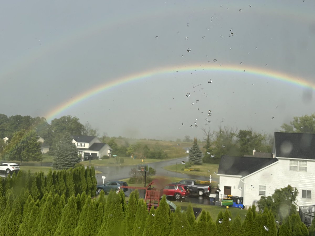 Beautiful rainbow over my Mom’s house in Jamesville right now. The storm is making its way through.
