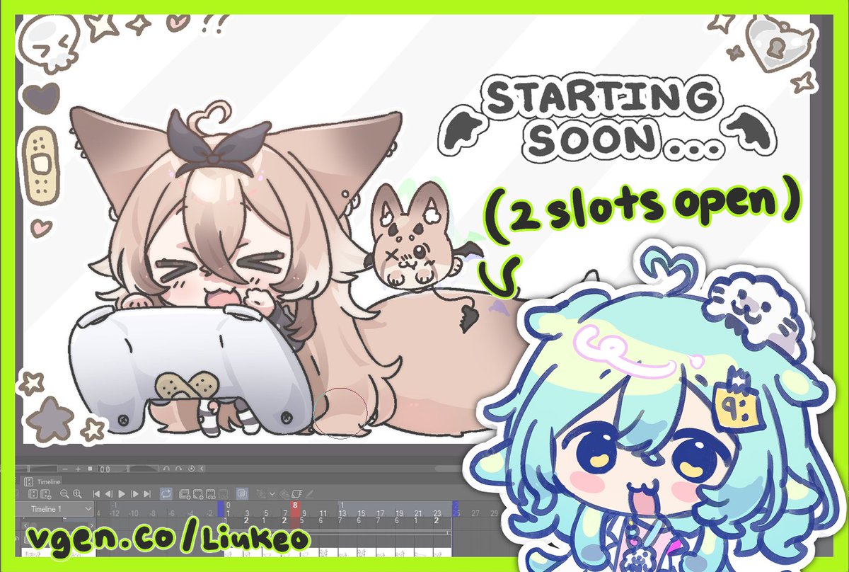 ✦ My Chibi Animations are now open on VGen, I'll only be choosing 2 to do! ✦

♡ + ↺ are appreciated
#VGen #VGenOpen

🔗vgen.co/Liukeo