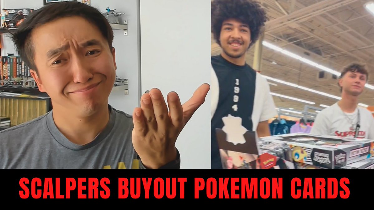 Kennyboulder (@kennyboulder) on Twitter photo Two dudes buyout 3 carts full of Pokemon Cards. A veteran grandpa asked for 1 ETB, clowns openly admit that they are scalpers and recently got out of jail.
Video:
youtu.be/GkAkBBlrc-M?si…
<a href="/ScalpersDaWild/">ScalpersHallofFame</a> <a href="/pok_re92689/">PokéMama</a> <a href="/_pikanomics/">Pikanomics</a> <a href="/POKESTREETZ/">PokéStreetz</a> <a href="/CardGameNomad/">AJ</a> <a href="/MarcApruzzese/">FRoZeNShAdY</a> Two dudes buyout 3 carts full of Pokemon Cards. A veteran grandpa asked for 1 ETB, clowns openly admit that they are scalpers and recently got out of jail.
Video:
youtu.be/GkAkBBlrc-M?si…
<a href="/ScalpersDaWild/">ScalpersHallofFame</a> <a href="/pok_re92689/">PokéMama</a> <a href="/_pikanomics/">Pikanomics</a> <a href="/POKESTREETZ/">PokéStreetz</a> <a href="/CardGameNomad/">AJ</a> <a href="/MarcApruzzese/">FRoZeNShAdY</a>