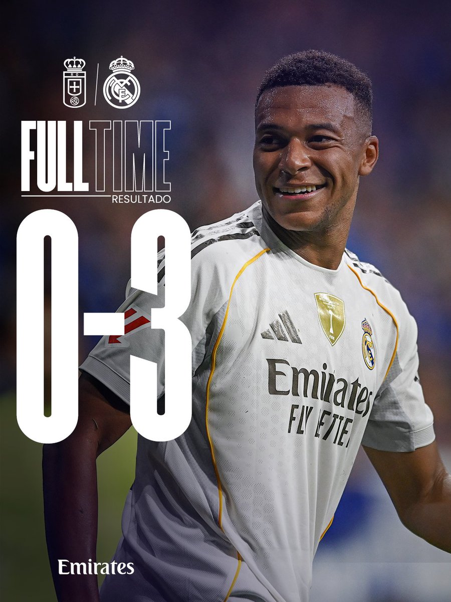 Real Madrid C.F. (@realmadrid) on Twitter photo 🏁 <a href="/RealOviedo/">Real Oviedo</a> 0-3 @RealMadrid
⚽ 37' <a href="/KMbappe/">Kylian Mbappé</a>
⚽ 83' <a href="/KMbappe/">Kylian Mbappé</a>
⚽ 90'+3' @ViniJr
👉 <a href="/emirates/">Emirates</a> 🏁 <a href="/RealOviedo/">Real Oviedo</a> 0-3 @RealMadrid
⚽ 37' <a href="/KMbappe/">Kylian Mbappé</a>
⚽ 83' <a href="/KMbappe/">Kylian Mbappé</a>
⚽ 90'+3' @ViniJr
👉 <a href="/emirates/">Emirates</a>