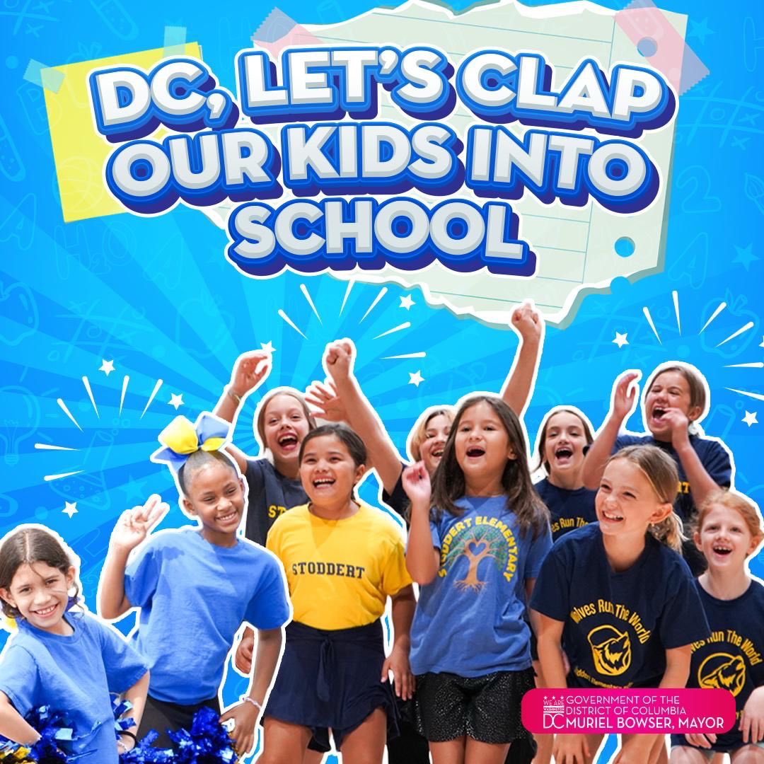 Calling all DC residents! 📣👏🏾

Starting tomorrow, join us all week long as we clap our students into the first week of school.

Let’s show our young people love, pride, and support from their friends and neighbors—and let's remind them that every day counts.
