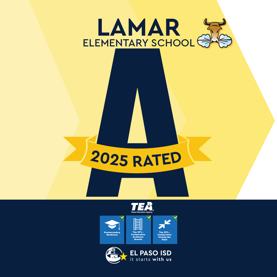 💫Lamar Elementary is officially an "A" rated campus in the 🏆 2025 TEA Accountability Ratings! Way to go, Longhorns! <a href="/ELPASO_ISD/">El Paso ISD</a> <a href="/lamarlonghorns/">Lamar Elementary</a>