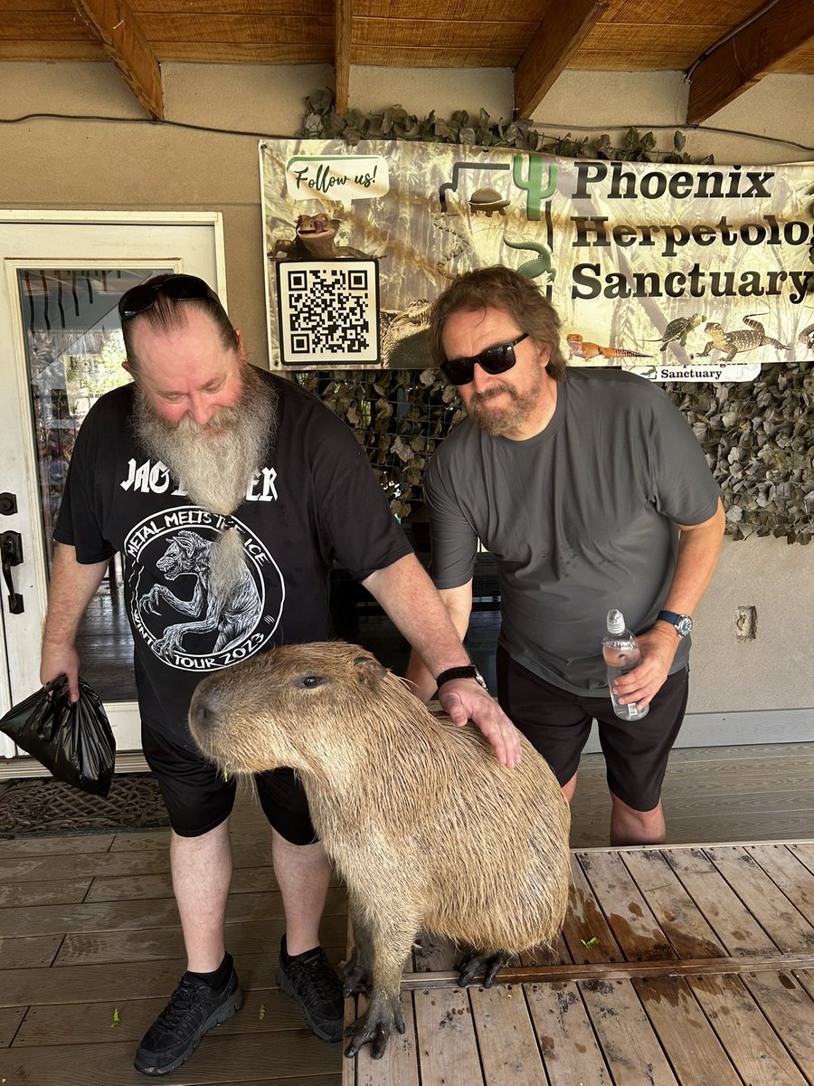 I’m down in Phoenix for band practice for the upcoming shows.  Went to go visit some Nile and saltwater crocs, cobras and gaboon vipers.  Got to pet the cool capybara.