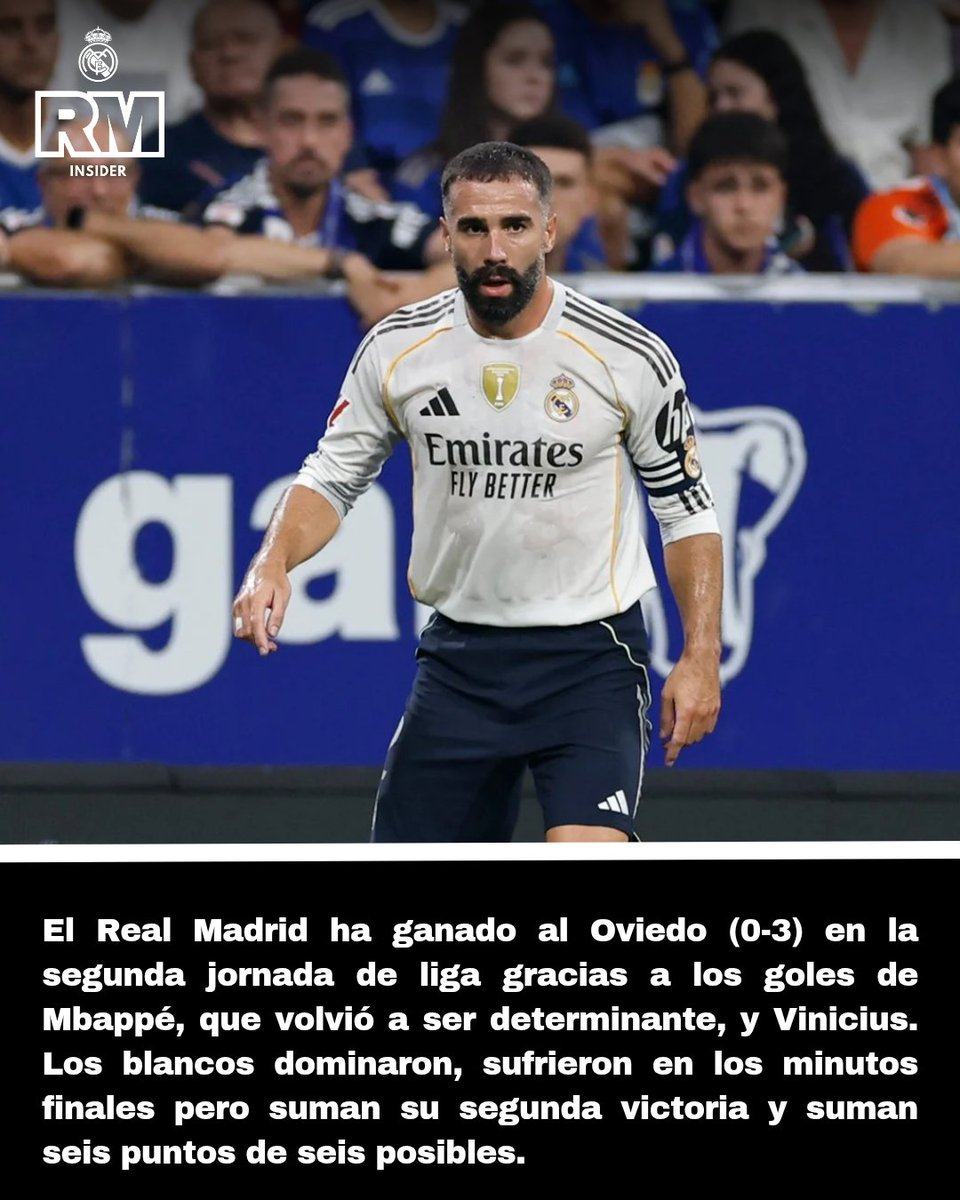 🚨💥 MBAPPÉ 🇫🇷 LIDERA AL REAL MADRID 🤍💜 ANTE EL OVIEDO 🟦 (0-3)

➡️ El <a href="/realmadrid/">Real Madrid C.F.</a> 🤍💜 ha ganado al Oviedo con un doblete de Mbappé y un tanto de Vinicius.

⚽ Los blancos dominaron pero sufrieron en el tramo final hasta la llegada del segundo gol.

#RealMadrid #Vini #Mbappé