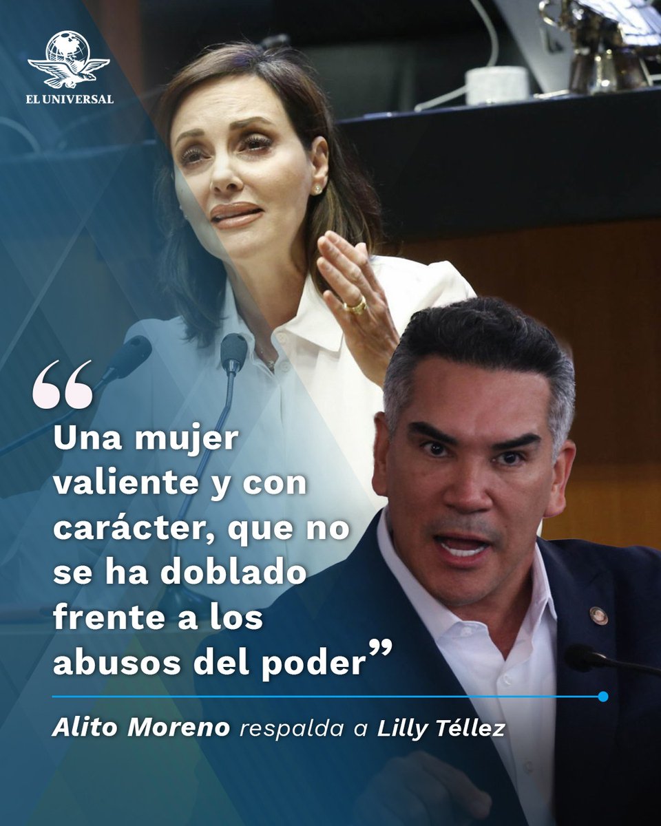 👉 “Alito” Moreno refrendó su apoyo a la senadora panista Lilly Téllez, quien ha sido acusada de “traicionar a la patria” por el oficialismo, esto tras pedir ayuda de Estados Unidos a México por la presencia de cárteles de droga en el país eluniversal.com.mx/nacion/alito-m…