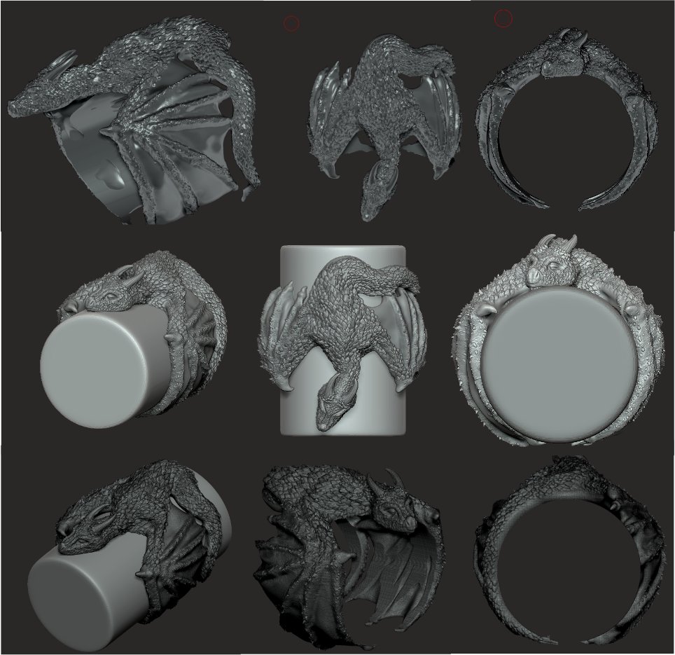 Sleeping Dragon Ring sculpt I did this weekend.  Hope you like it.