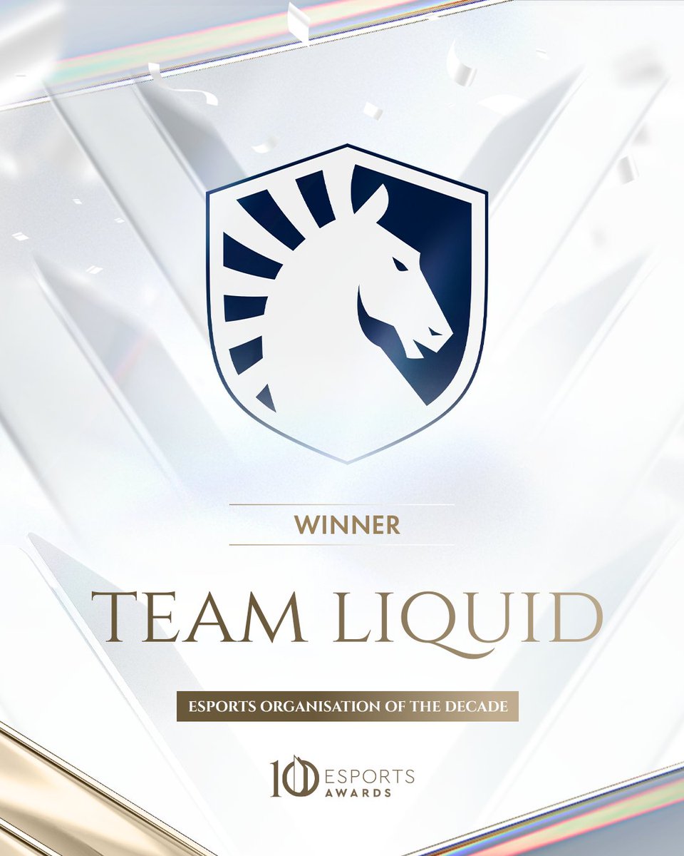 Esports Awards (@esportsawards) on Twitter photo The winner of the Esports Organisation of the Decade award is...
<a href="/TeamLiquid/">Team Liquid</a>
Congratulations! The winner of the Esports Organisation of the Decade award is...
<a href="/TeamLiquid/">Team Liquid</a>
Congratulations!