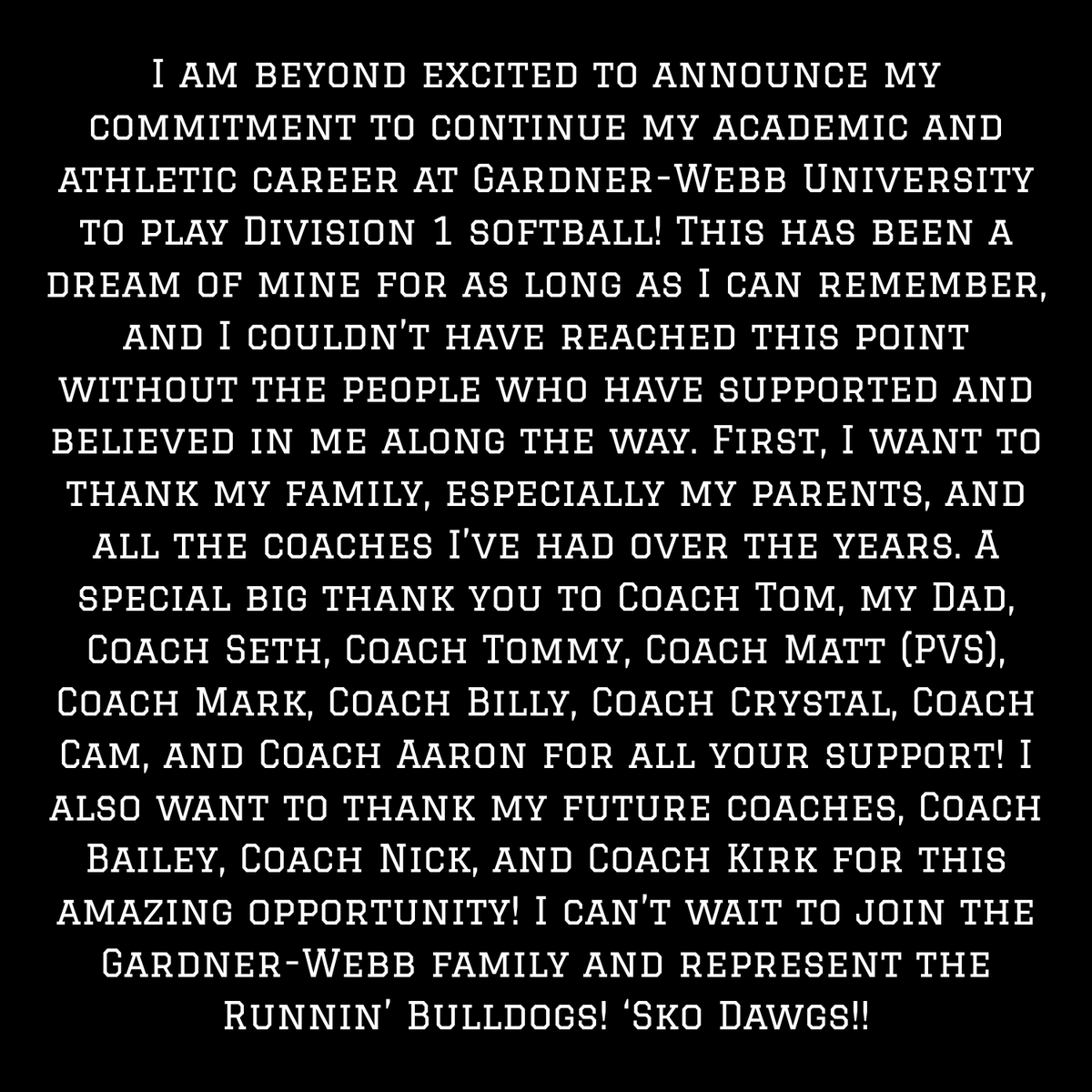 KayleighPerks2's tweet image. SKO&apos; DAWGS!! 🐾So excited for the next 4! 

@StarzGold @StarzGold_Bunn @CoachBrandon24 @GWUSoftball @baileywigness @NickPuglisi @DSFAthletics @PVSbaseball @BattersBoxRVA @CoachFleish @APerks24 @RyleighPerks4