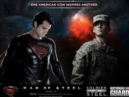 Alright bro, the racist president making an AI poster of himself as Superman seperate from the actual production is NOT the same as the movie LITERALLY advertising the U.S. military 

Genuinely idiotic statement

You should feel bad about yourself