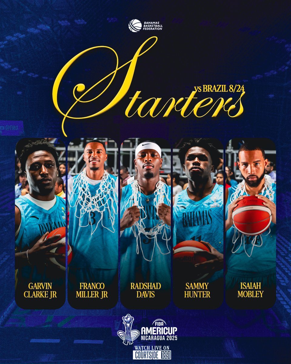 BBFbasketball's tweet image. Your Starters vs Brazil #242totheworld🌎🇧🇸 #bahamasbasketball🇧🇸 #legacyinprogress