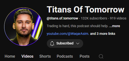 The #1 podcast in the trading space by far is Titans of Tomorrow with Waqar Asim.

They do not sensor topics, push their own networks, bring in traders with scamming pasts, promote unrealistic WR and they do not edit their guests opinions of against Prop Firms.

The host actually