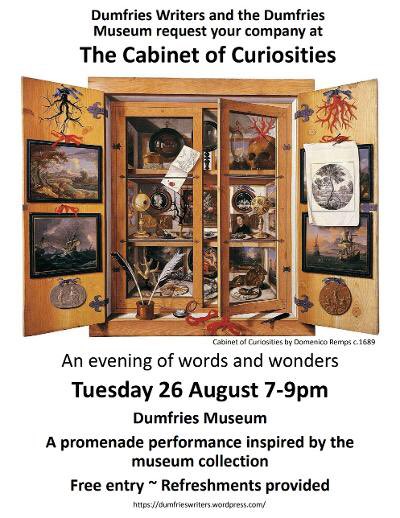 Tuesday night at Dumfries Museum. 
Free! Drinks!
