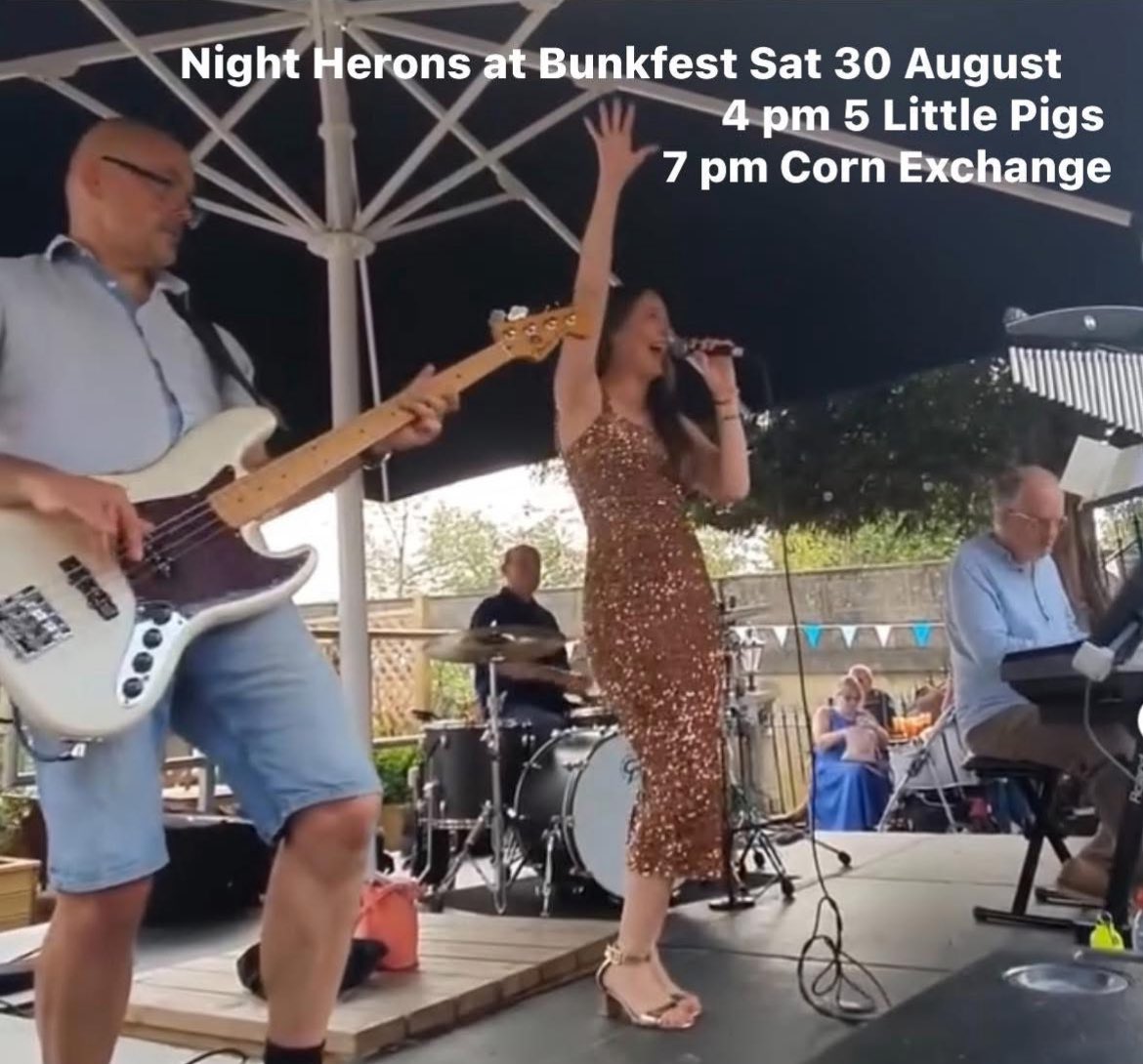 When are we on at Wallingford’s fabulous BunkFest festival? Well, if you must know, it’s 4 pm at Five Little Pigs and 7 pm at the Corn Exchange on Saturday30th August? #livemusic #festival #freeevent #jazz #funk #pop
