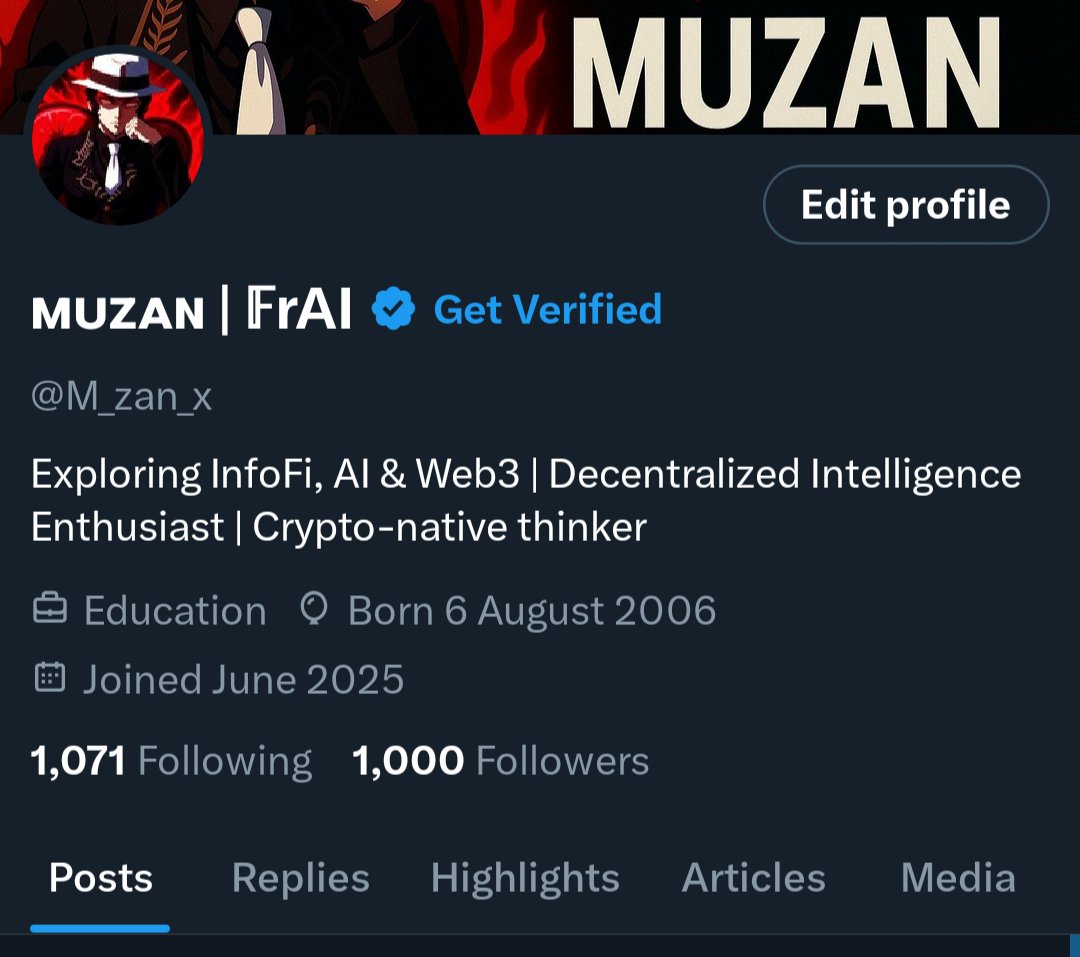 Just crossed 1K followers!

Every streak, every like, every push from the <a href="/FractionAI_xyz/">Fraction AI</a> fappers made this possible.
Onwards &amp; upwards.
Thank you all..

#Frai #FAPS #thanks