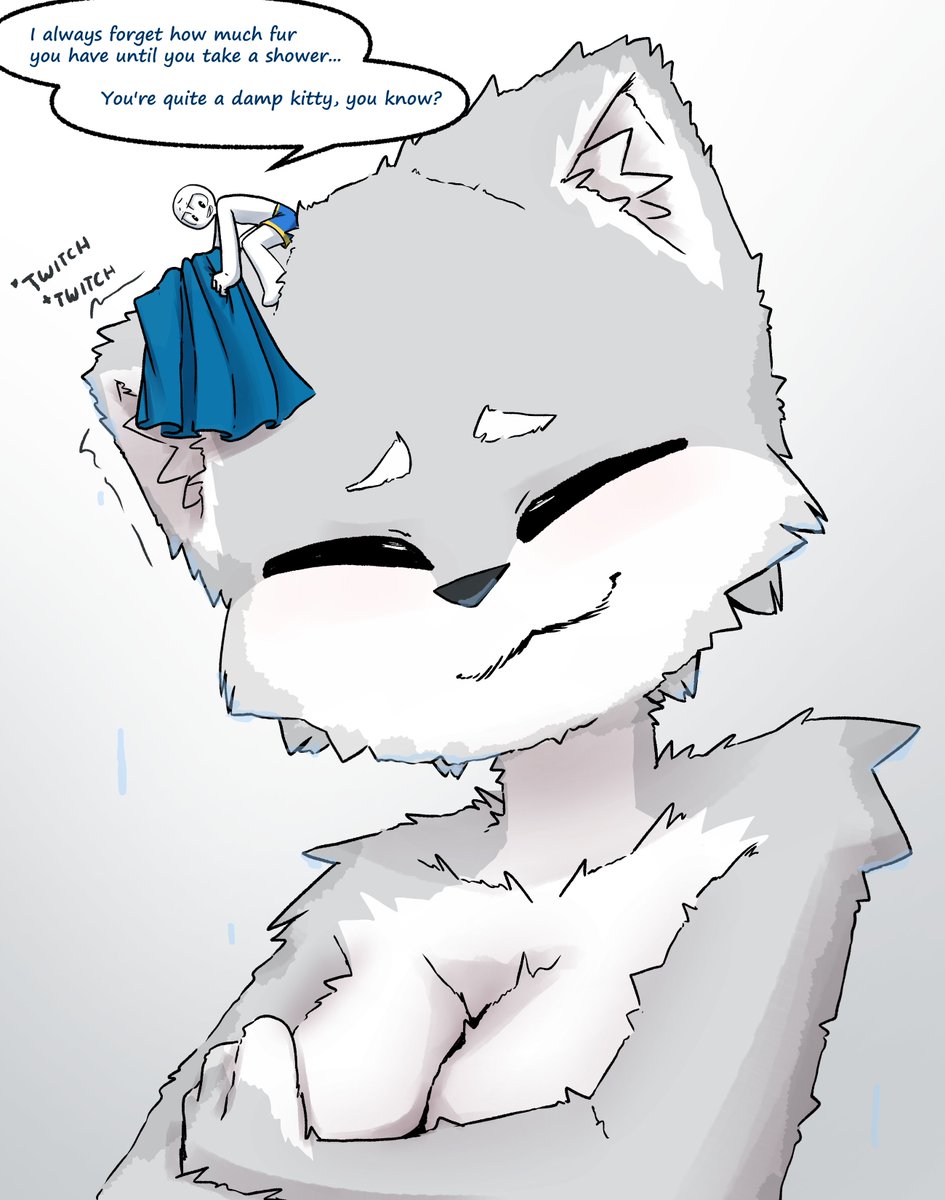 Hey! It's midnight 25th here in Poland now, so it's officially my Birthday! ^^

For the birthday drawing, I wanted to show something super wholesome. We don't see Zoe's fur damp from water often, so I thought it'd be fun to draw! &gt;w&lt;

#Giantess #sizedifference #anthro #Furry