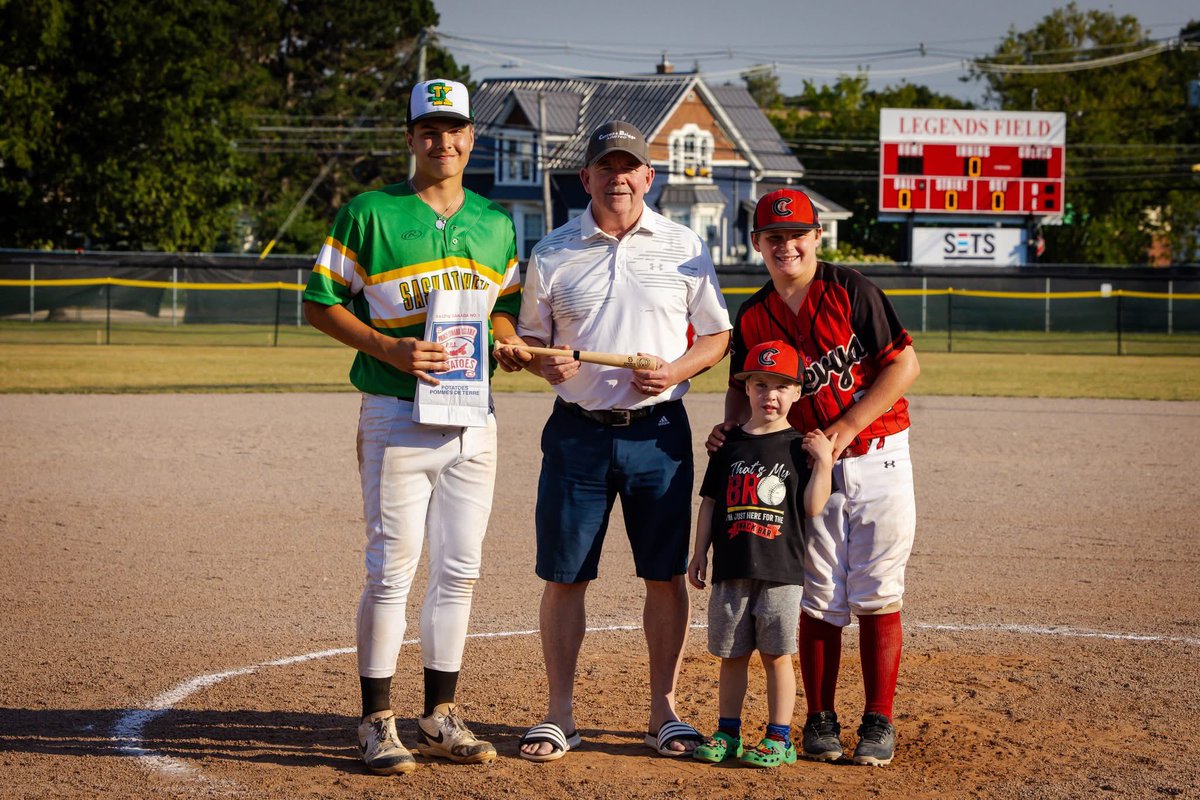 Game 26: Atlantic Baseball Academy &amp; Source for Sports Summerside Player of the Game 🏆

The Player of the Game was presented by Rick Kennedy, representing Curran &amp; Briggs Limited.

Prince Edward Island: Gavin Thompson
Saskatchewan: Jaxon Weir

#Summerside | <a href="/summersidePEI/">City of Summerside</a>