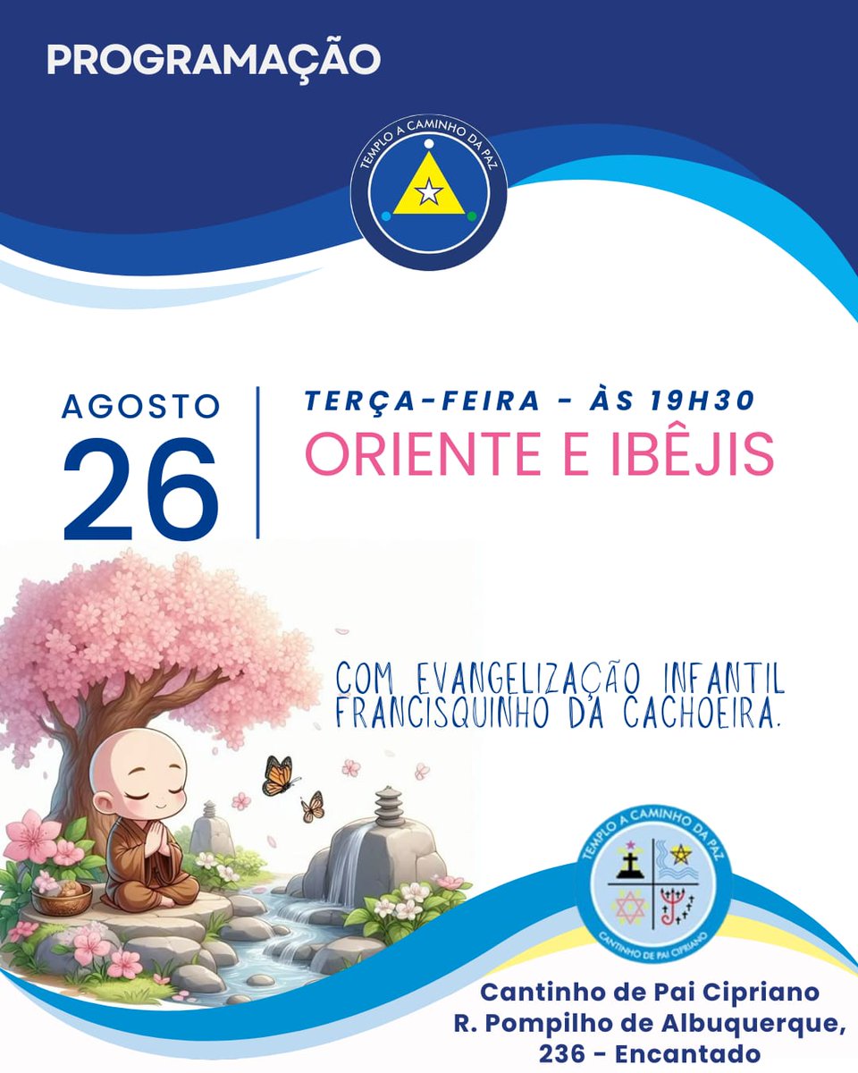 paicipriano's tweet image. Nesta terça-feira teremos uma Sessão muito especial.  Não percam!
Rua Pompilio de Albuquerque,  236 - Encantado - Rio de Janeiro - RJ
#Umbanda #cosmedamiao #TemploACaminhoDaPaz #ibejis #povodooriente #passes #atendimentoespiritual 
#EngenhoDeDentro #Encantado
