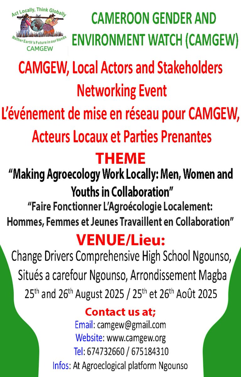 Few hours to go <a href="/CAMGEW/">Cameroon Gender And Environment Watch CAMGEW</a>
