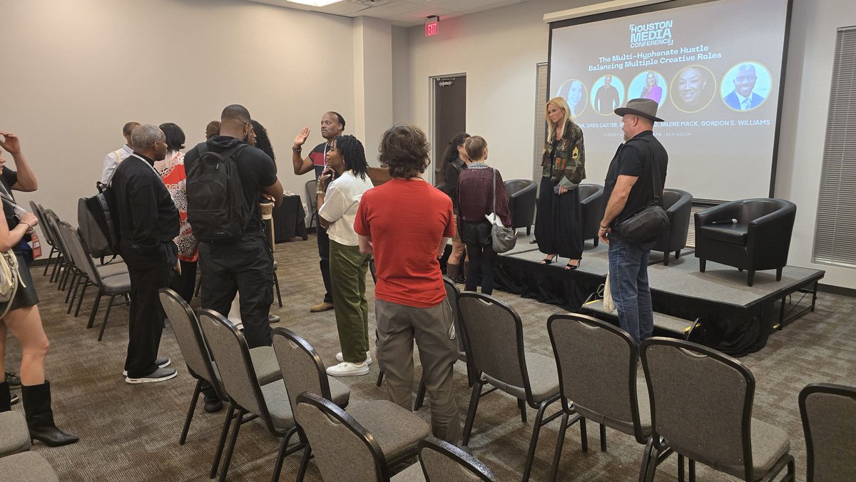 gordonswilliams's tweet image. Sincere thanks to @swampfilm &amp;amp; the Houston Cinema Arts Society for allowing me to moderate the “The Multi-Hyphenate Hustle: Balancing Multiple Creative Roles” session at Houston Media Conference 2025! #swampfilm #hcas #houstontx #HoustonFilmCommunity