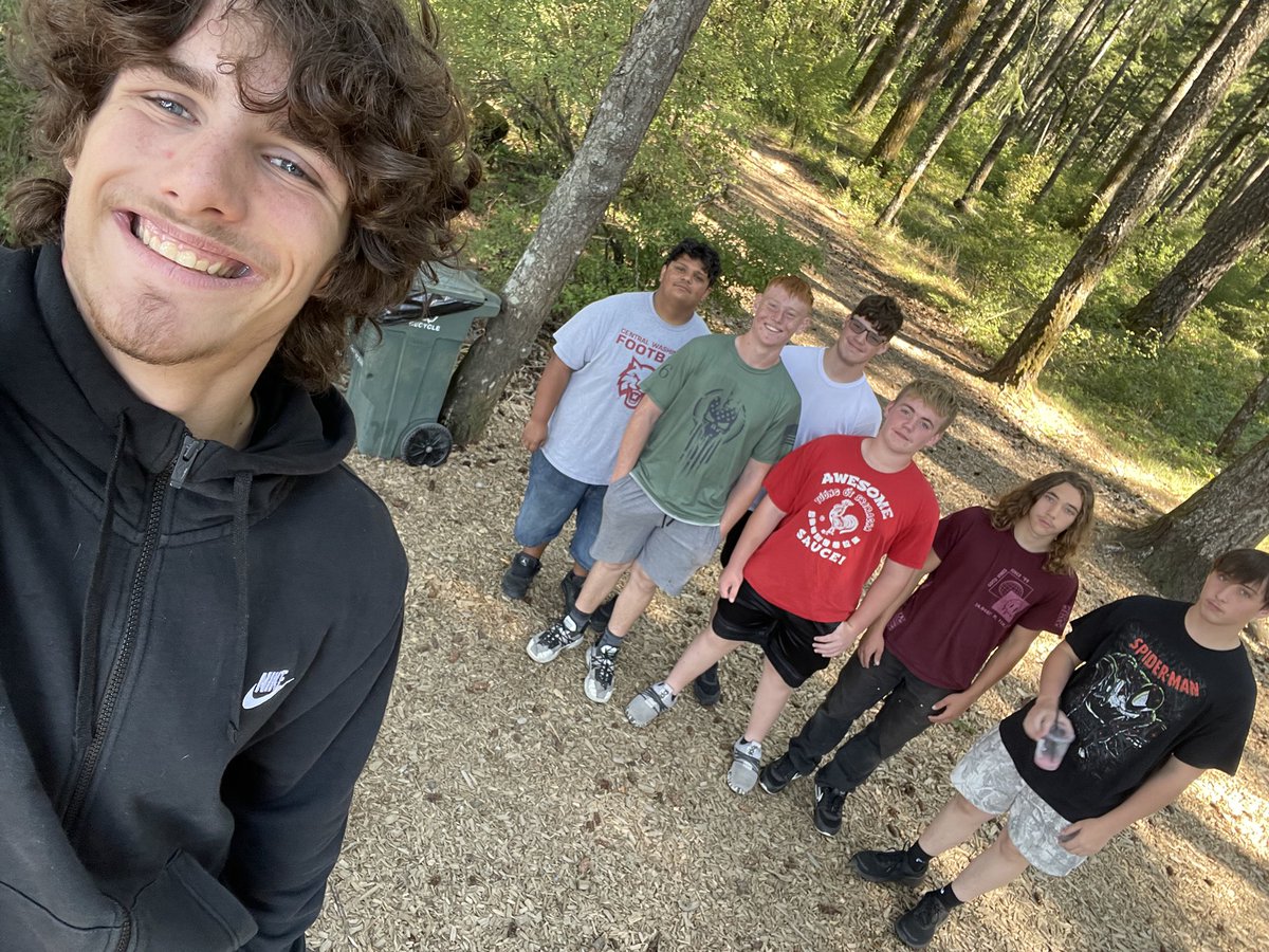 Monthly Mission ✅ Team Legacy on a hike 🪓🏈