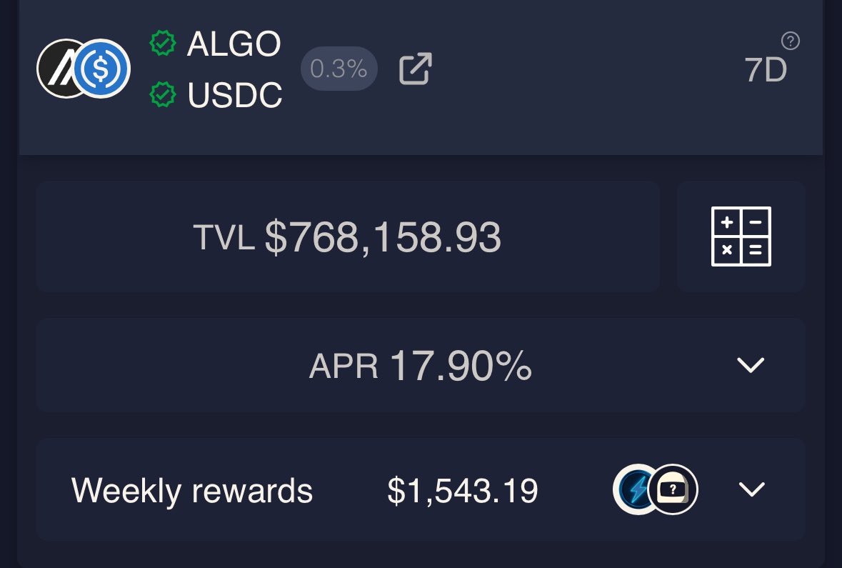 pact_fi's tweet image. 🚨 $POW Giveaway! 🚨 

Pact earns the highest APR on Algorand - by quite the margins too: 17.9% vs our competitor at 10.79% 

Plus, you help secure the network due to Pacts CCLP technology.. 😏 

Let’s get the word out: 
Tag 3 people, like, retweet 🚨 

2 will win 5,000 $POW!
