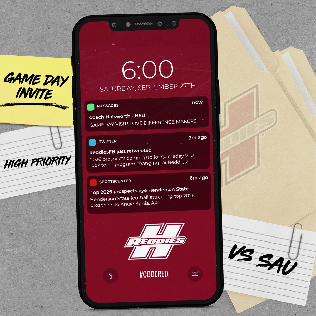 Thank you <a href="/CoachCareyDL/">Darius L Carey Jr.</a> and <a href="/ReddiesFB/">Henderson State Football</a> for the game day invite! Blessed for the chance to see it all firsthand. #SeniorSeason #Grind