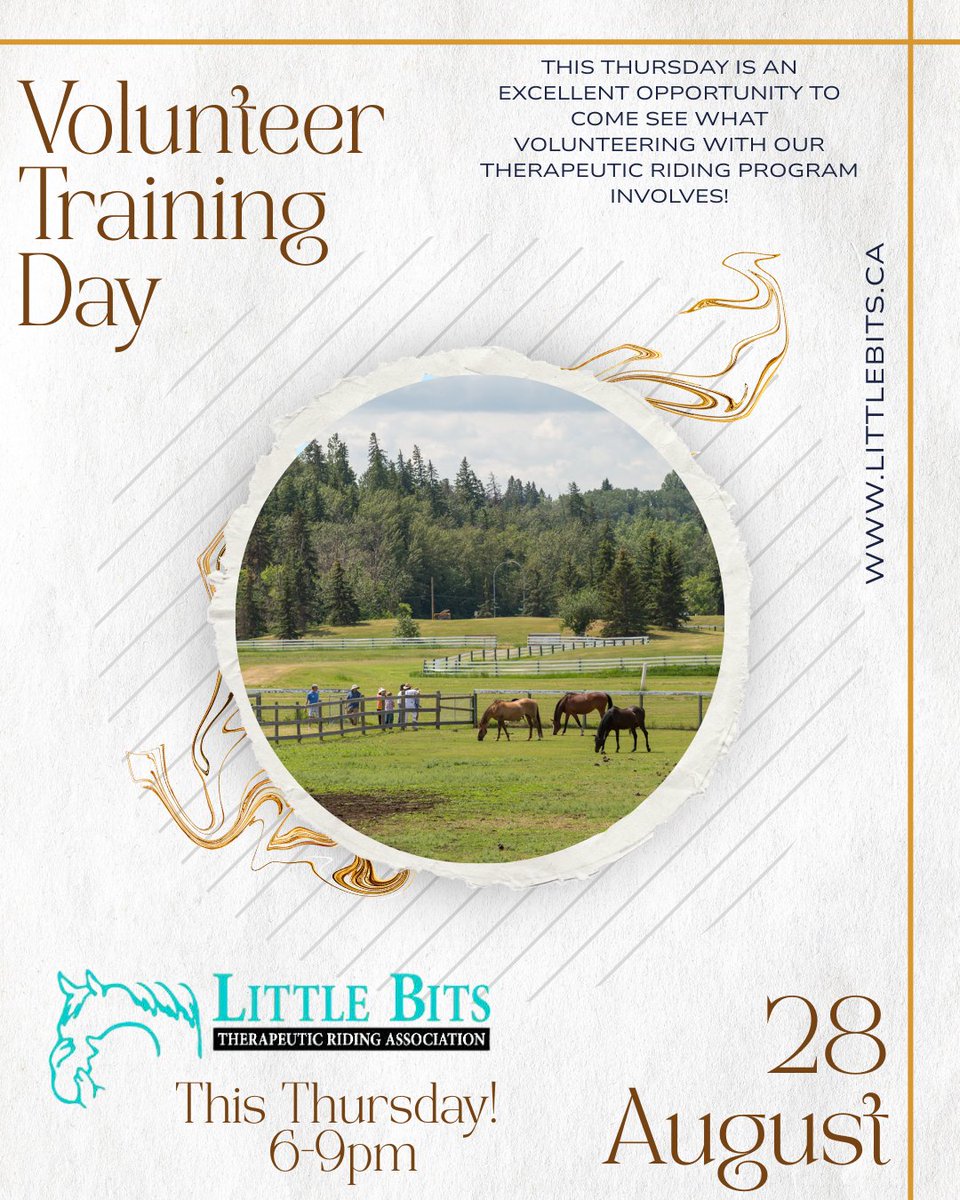 LittleBitsYEG's tweet photo. THIS THURSDAY we are hosting a training session for anyone who is considering volunteering with our therapeutic riding program! Please contact Kate at volunteers@littlebits.ca for more details!

#VolunteerYEG #TherapeuticRiding #LBTRA #LittleBits https://t.co/BI8SYxlaSX